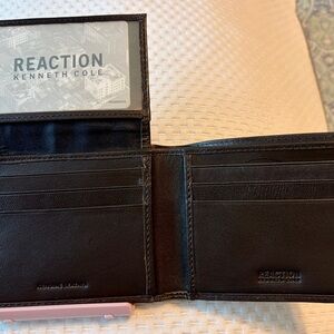 Kenneth Cole Reaction Dark Brown Leather Card Holder
